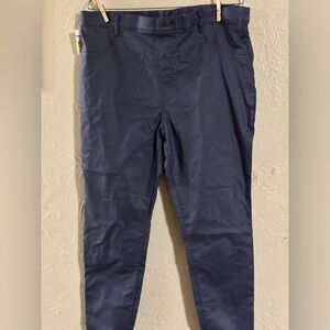 Faux leather fashion jeggings. They are purplish gray. Size 16/18